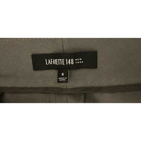 Lafayette 148 New York Wool Trousers Pants with Cuff Green/Gray Color Size 6 - Picture 5 of 6